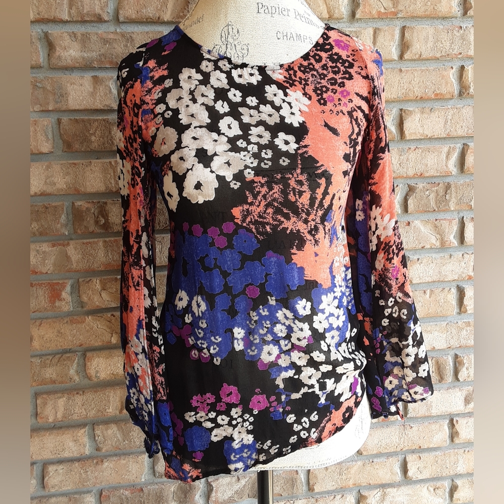 Angie Boho Asymmetrical Hem Floral Print Top.